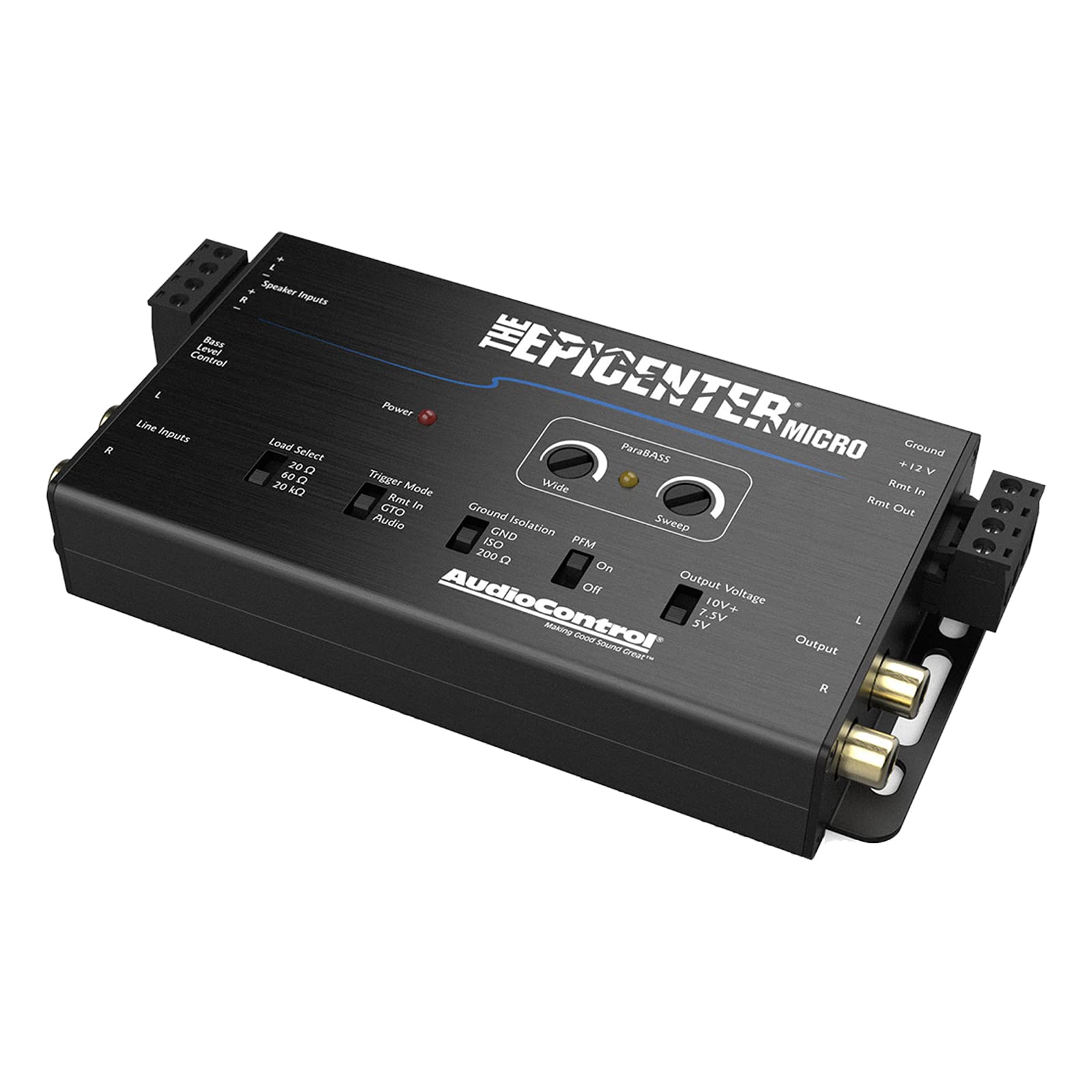 Audiocontrol The Epicenter Micro Bass Restoration Processor & Line Output Converter, Car Audio Compact Bass Booster W/Acr 4 Remote Control